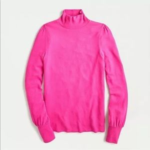 J. Crew Supercozy balloon-sleeve mockneck top
